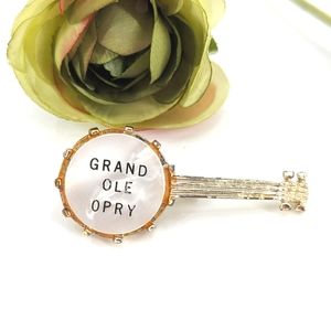 Vintage Mother of Pearl Grand Ole Opry Banjo Brooch